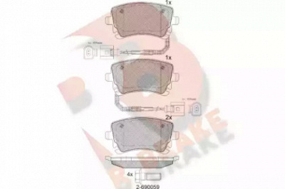 R BRAKE rb1674 -  Комплект тормозных колодок, дисковый тормоз